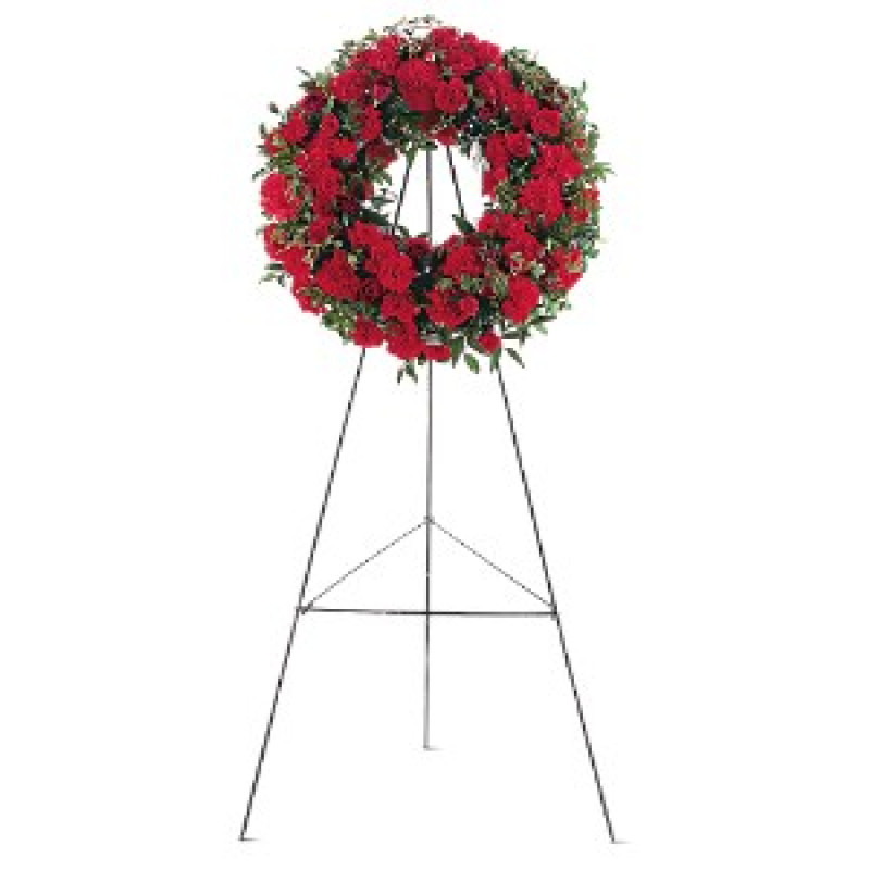 Red Regards Wreath - Same Day Delivery