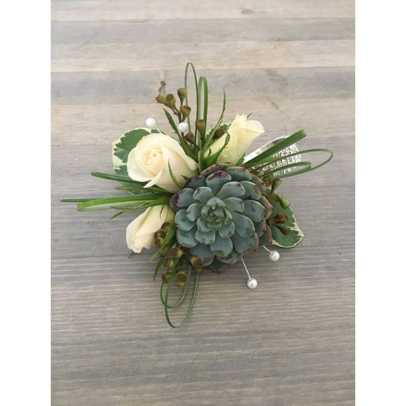 Trendy Succulent Corsage - Same Day Delivery