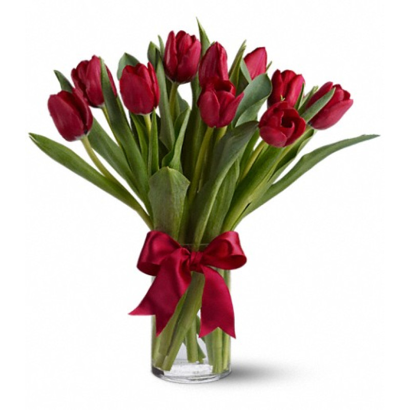 Radiantly Red Tulips - Same Day Delivery