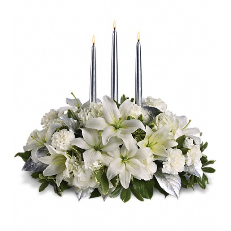 Silver Elegance Centerpiece - Same Day Delivery