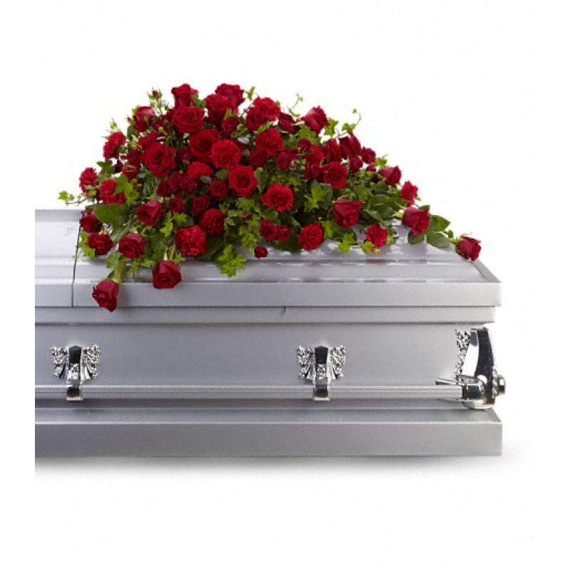 Red Rose Reverence Casket Spray - Same Day Delivery