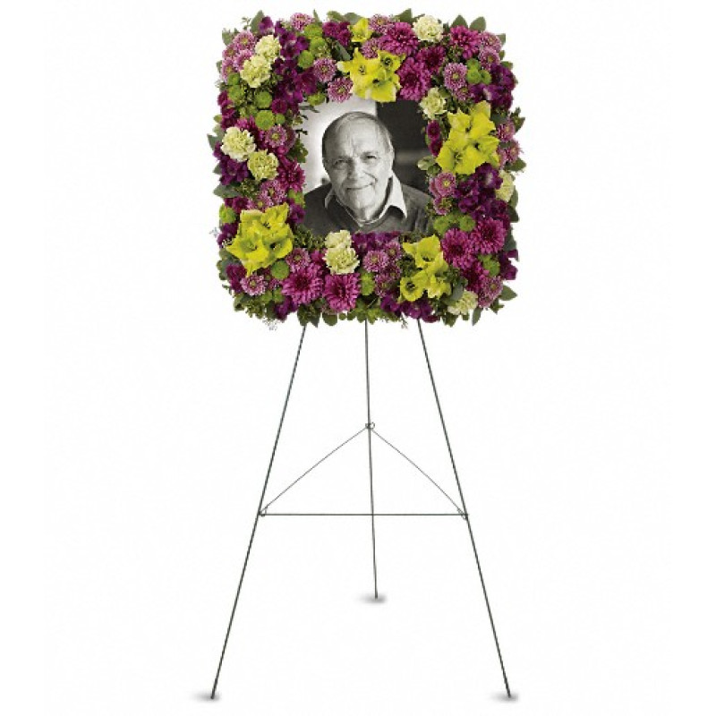 Mosaic of Memories Square Easel Wreath - Same Day Delivery